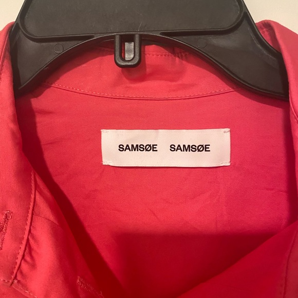 SAMSOE SAMSOE LUANA OVERSIZED BUTTON DOWN SHIRT CORAL XS/S - Picture 5 of 7